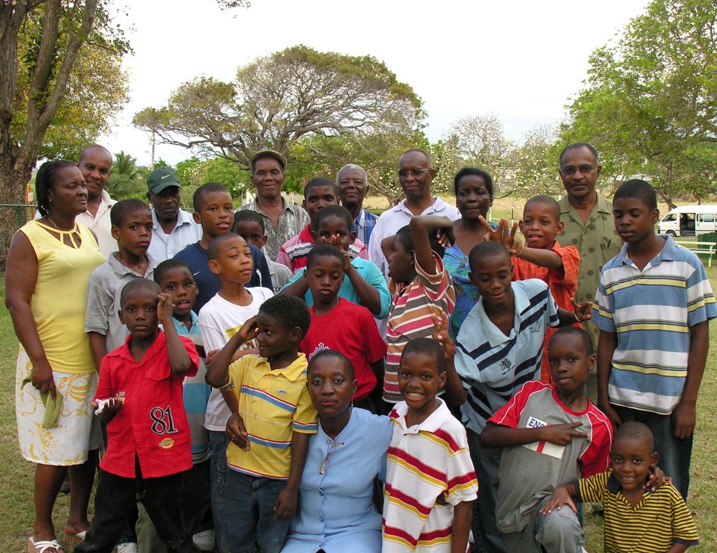Men's Fellowship at picnic with children